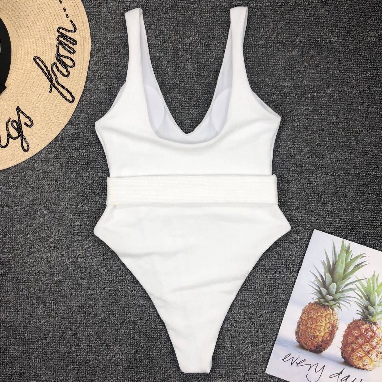 White Triangle One-piece Swimsuit for Women