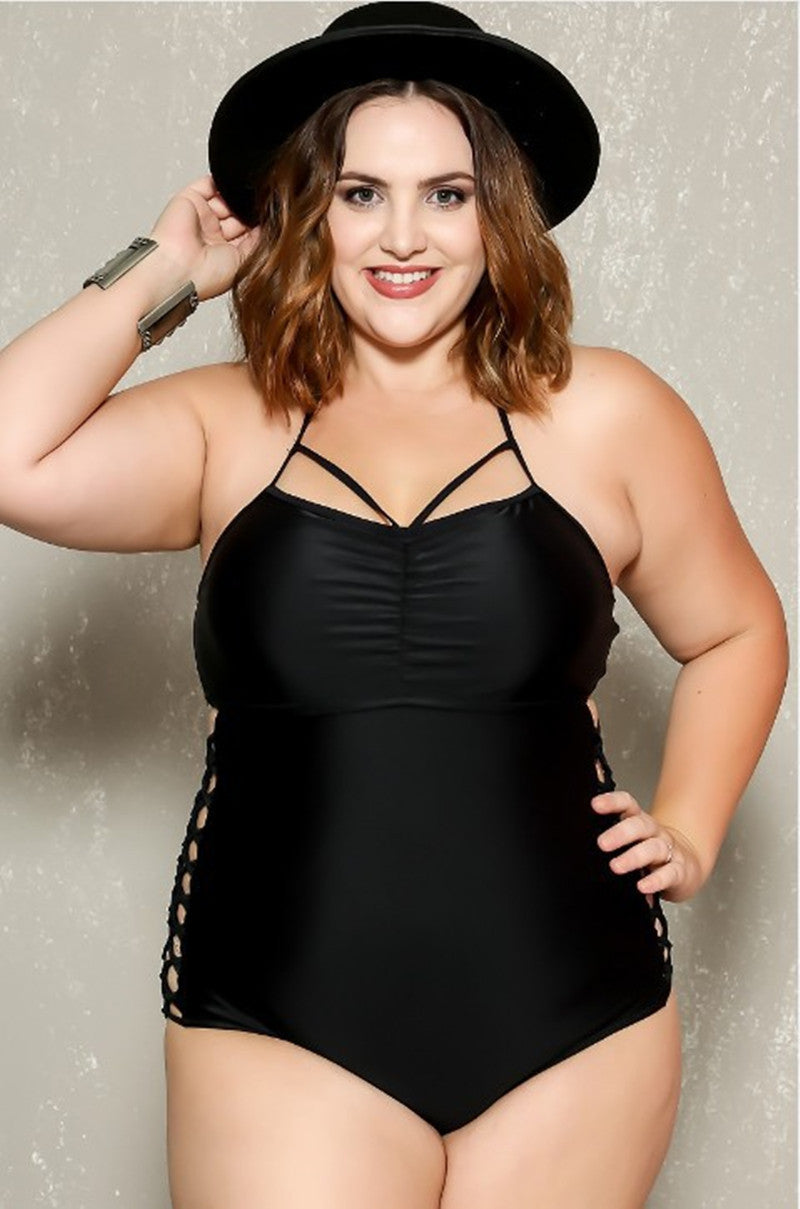 Plus Size One-piece Swimsuit with Steel Support for Women